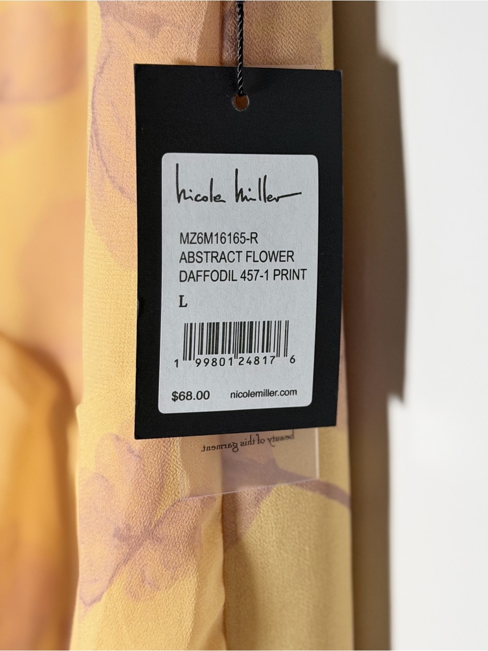 Nicole Miller Mustard Floral Tiered Midi Skirt Large NWT - Picture 5 of 7